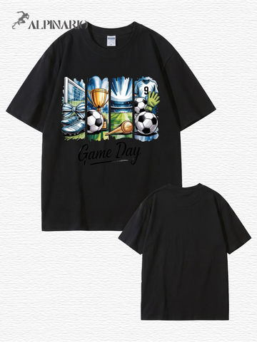 Game Day Graphic Print T-Shirt - Premium Cotton Soccer Fan Apparel
