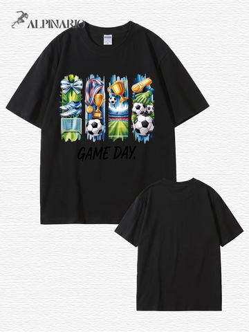 GAME DAY Soccer Graphic Print T-Shirt - Premium 200GSM Cotton Tee