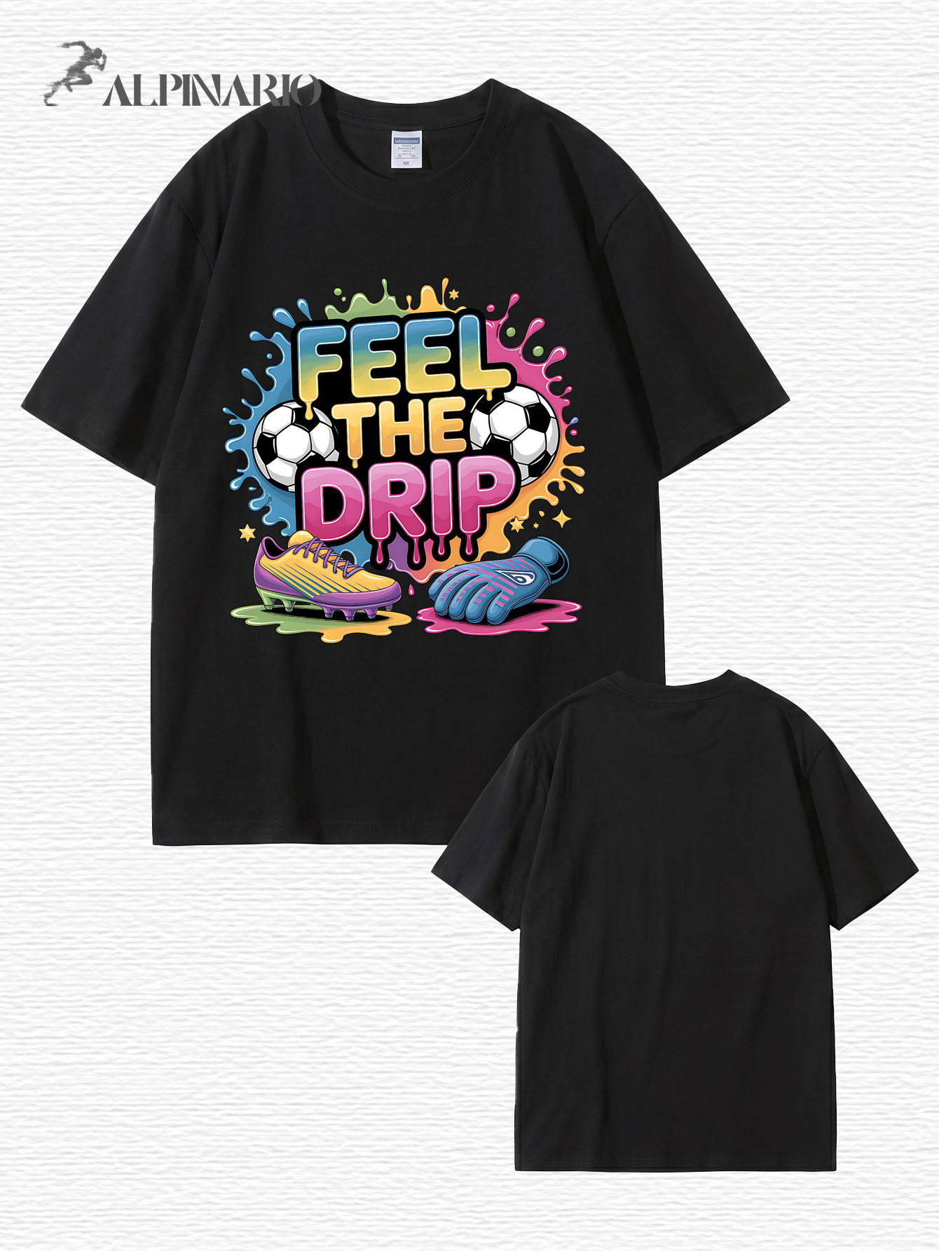 Feel The Drip Soccer Graphic Print T-Shirt, Premium 200gsm Cotton Tee