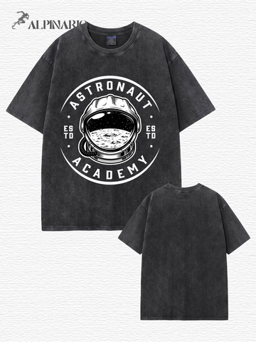 Astronaut Academy Vintage Washed Graphic T-Shirt | Heavyweight Cotton Tee