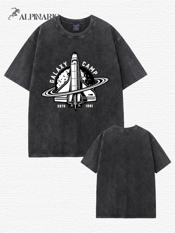 Galaxy Camp Vintage Washed Graphic T-Shirt - Premium Heavyweight Cotton