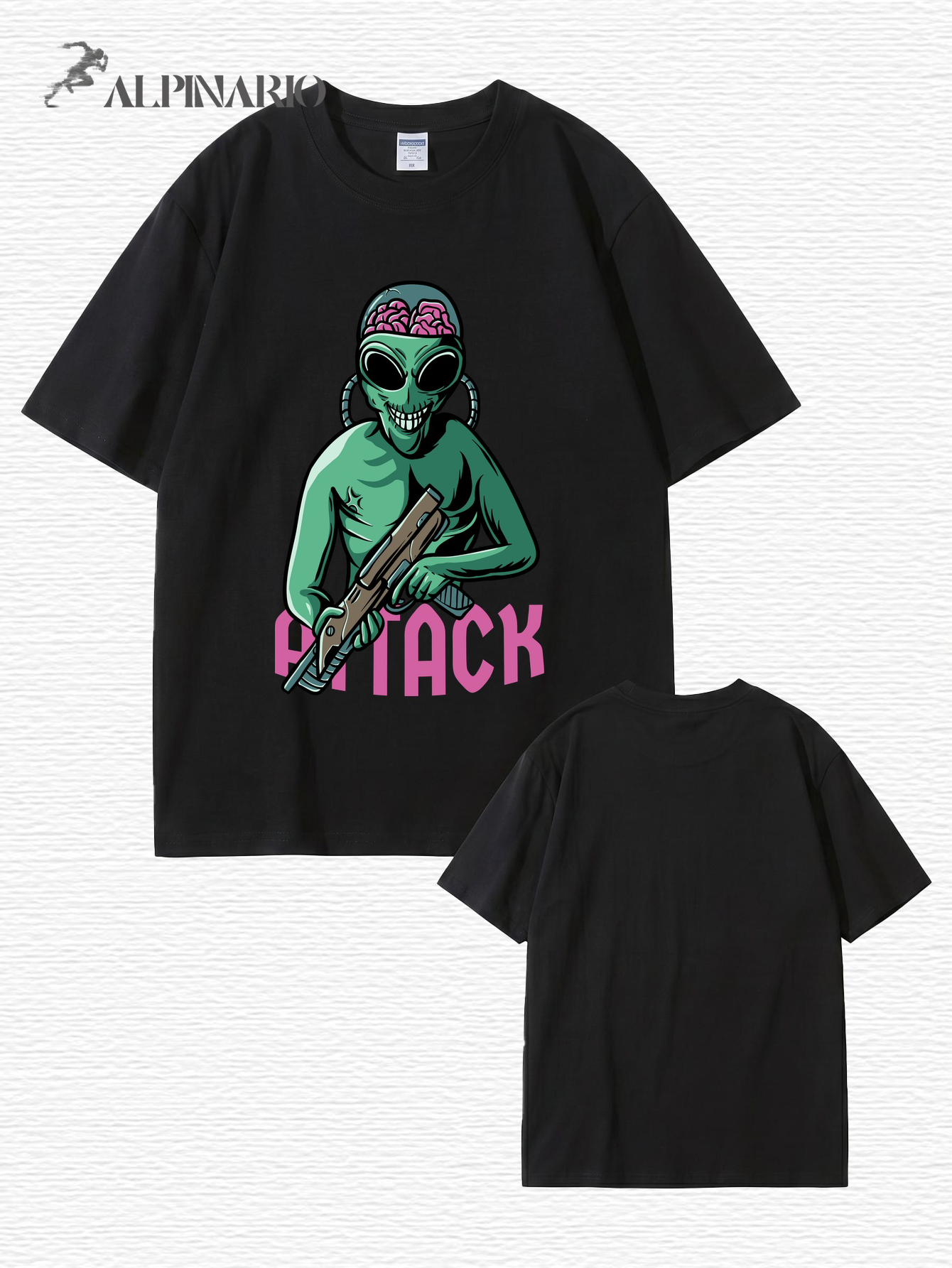 Alien Attack Graphic Print T-Shirt - Sci-Fi Unisex Cotton Tee