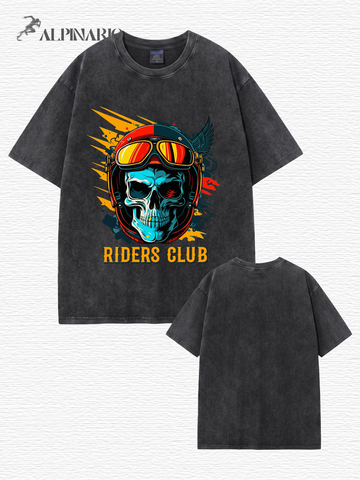 Riders Club Skull Vintage Washed Cotton T-Shirt