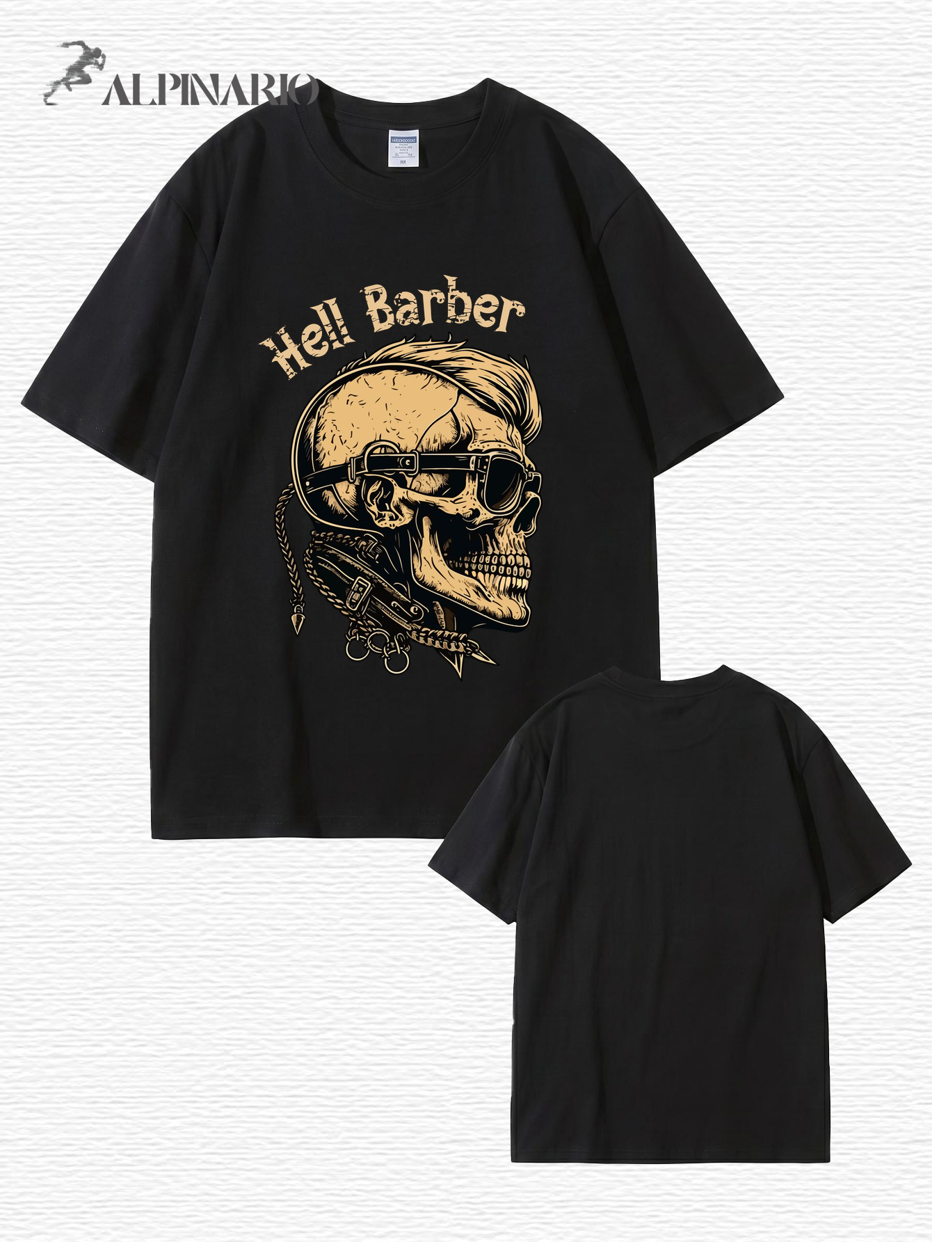 Hell Barber Skull Graphic T-Shirt - Premium 200GSM Cotton Streetwear Tee