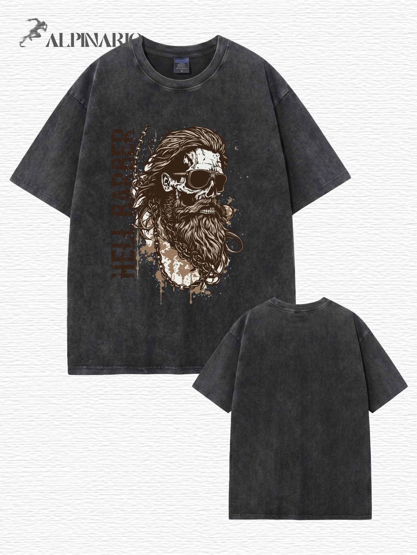 Hell Barber Vintage Washed Graphic T-Shirt | Heavyweight Cotton Tee