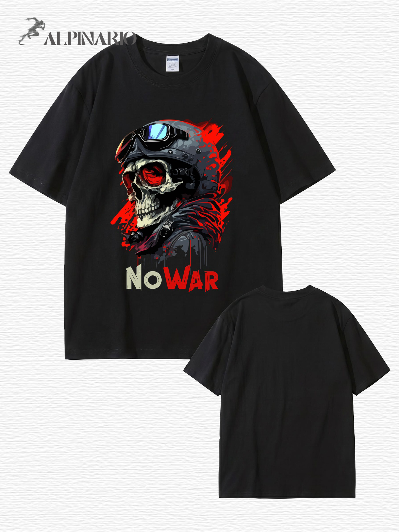 No War Skull Graphic T-Shirt - Premium Heavyweight Cotton Tee
