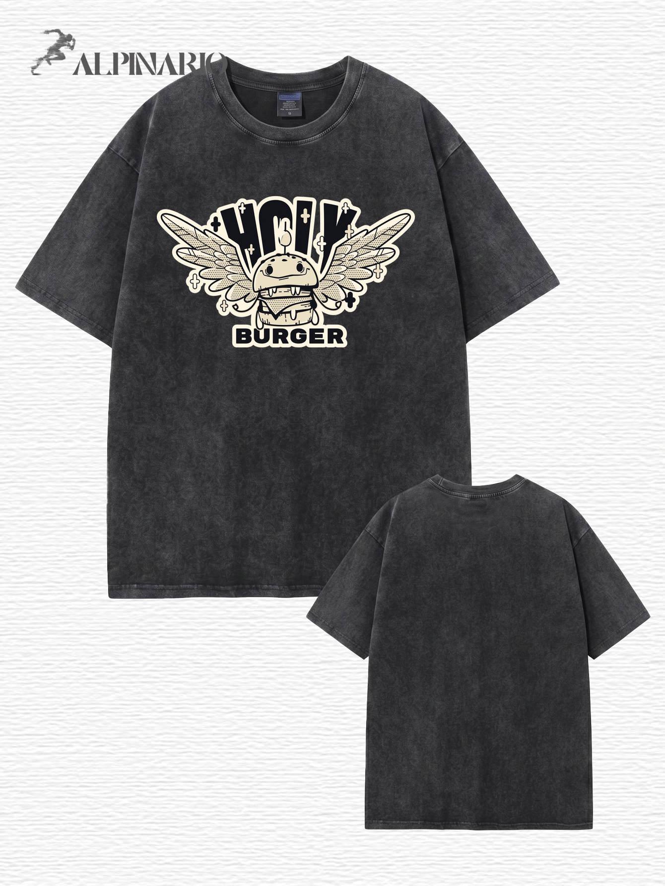 Vintage Washed Holy Burger Graphic T-Shirt | Heavyweight Cotton Tee