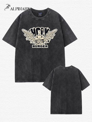 Vintage Washed Holy Burger Graphic T-Shirt | Heavyweight Cotton Tee