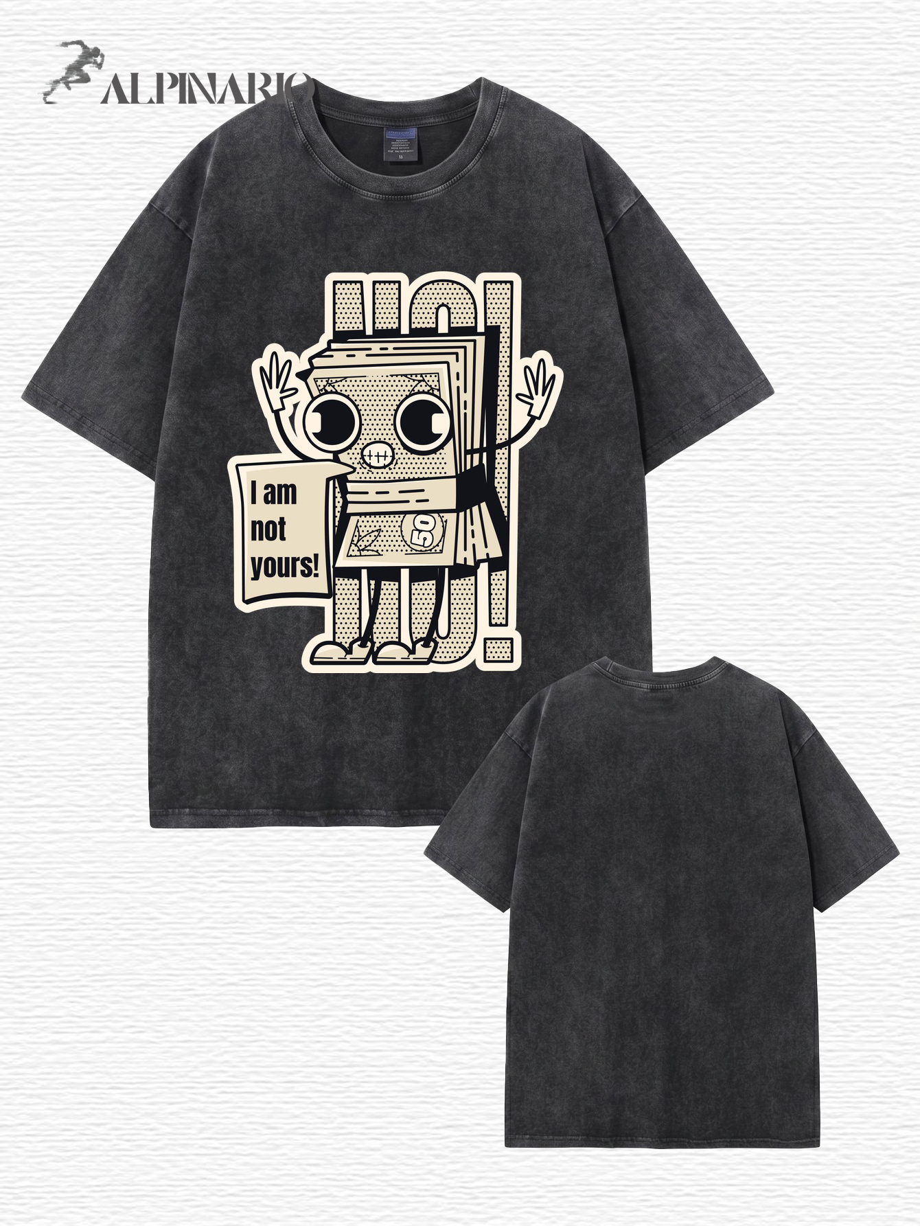 Retro Washed 'I Am Not Yours' Money Stack Graphic Tee