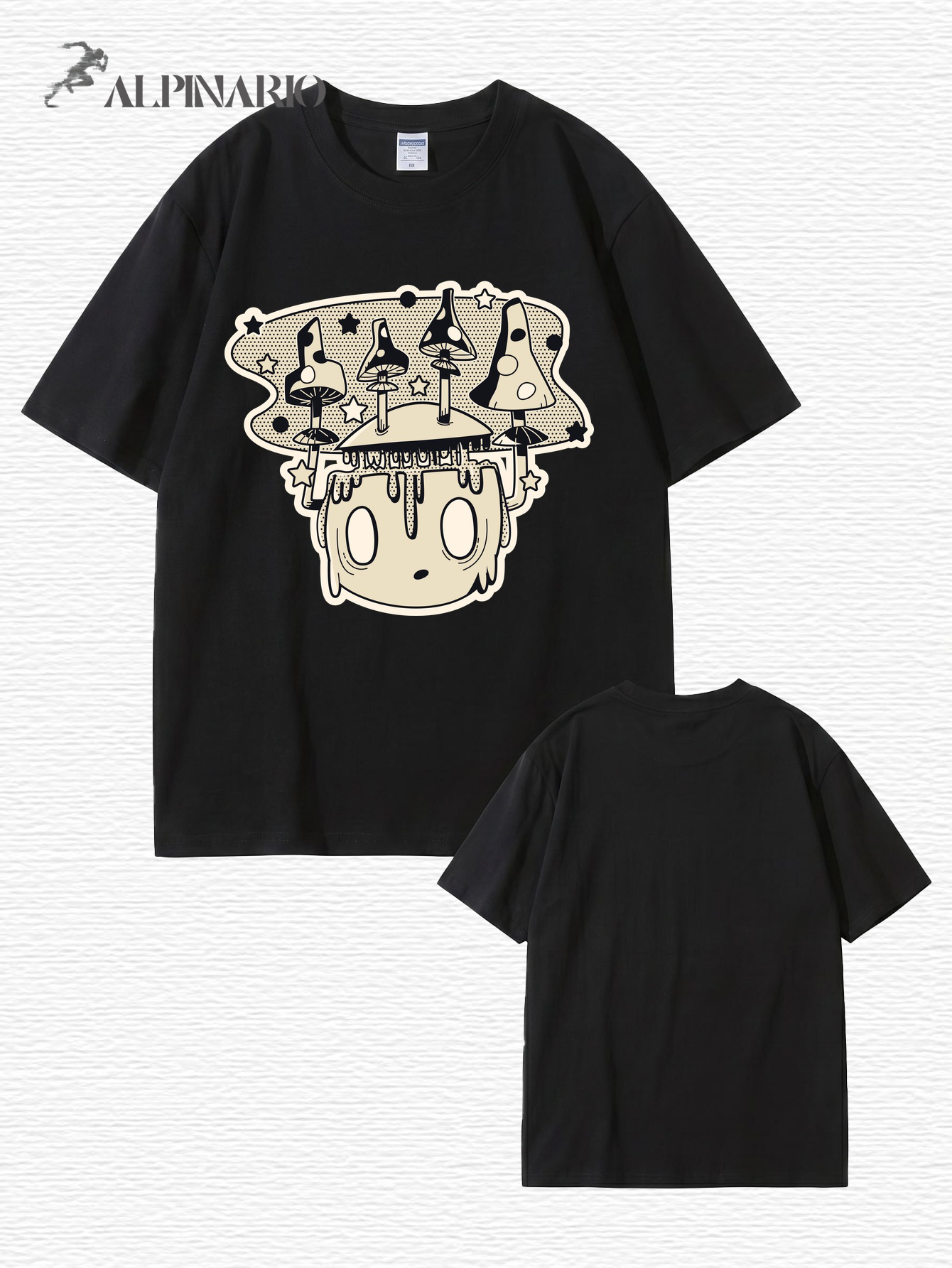Mushroom Head Graphic Print Unisex Cotton T-Shirt