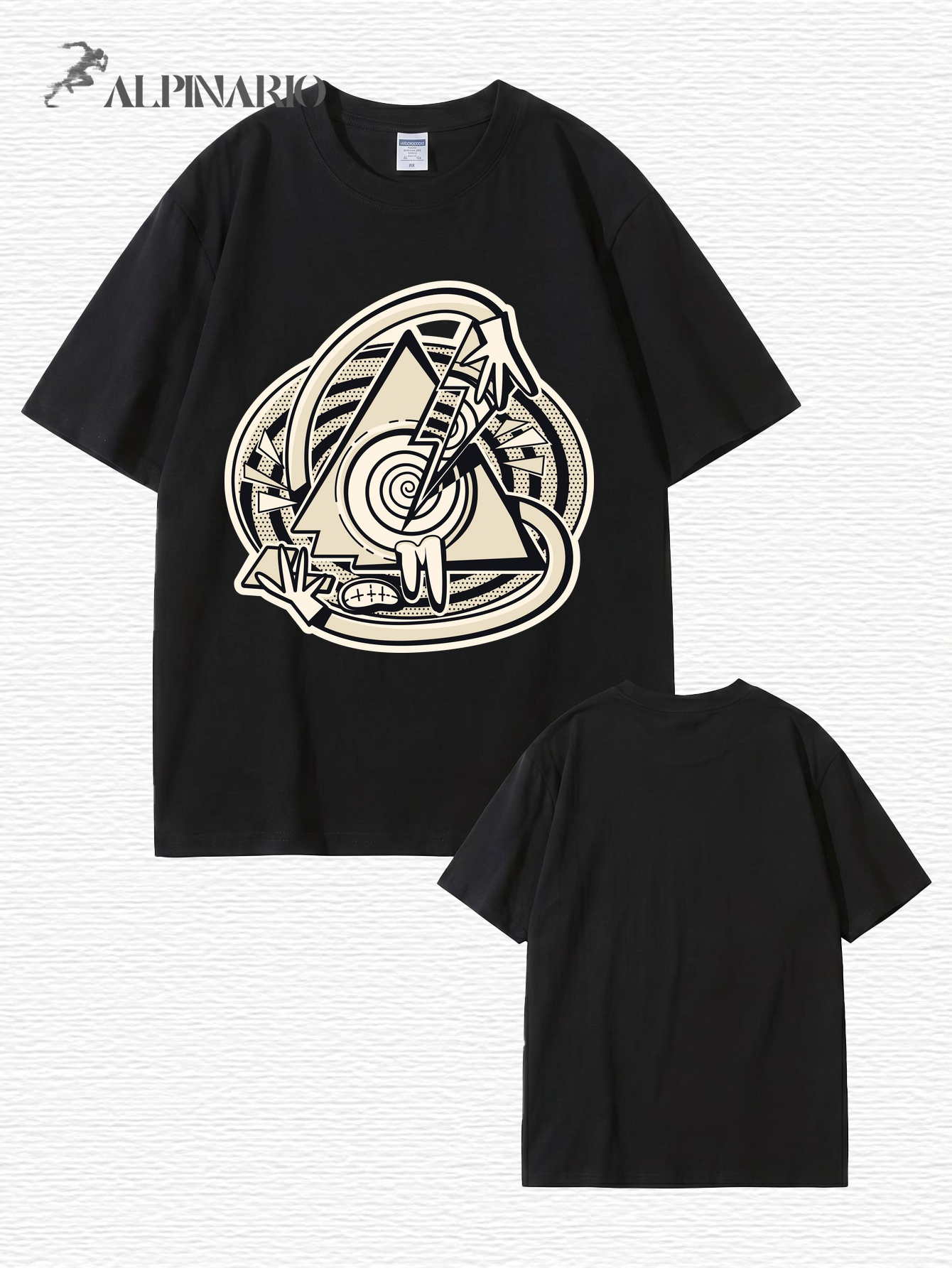 Abstract Geometric Triangle Graphic Print Cotton T-Shirt
