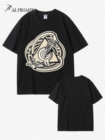 Abstract Geometric Triangle Graphic Print Cotton T-Shirt