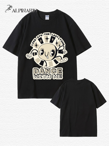 Like It's The Last Time Graphic Tee - Retro Cartoon Dance Print Cotton Shirt