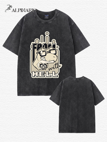 From With Hell Graphic Tee - Heavyweight Vintage Washed Cotton T-Shirt