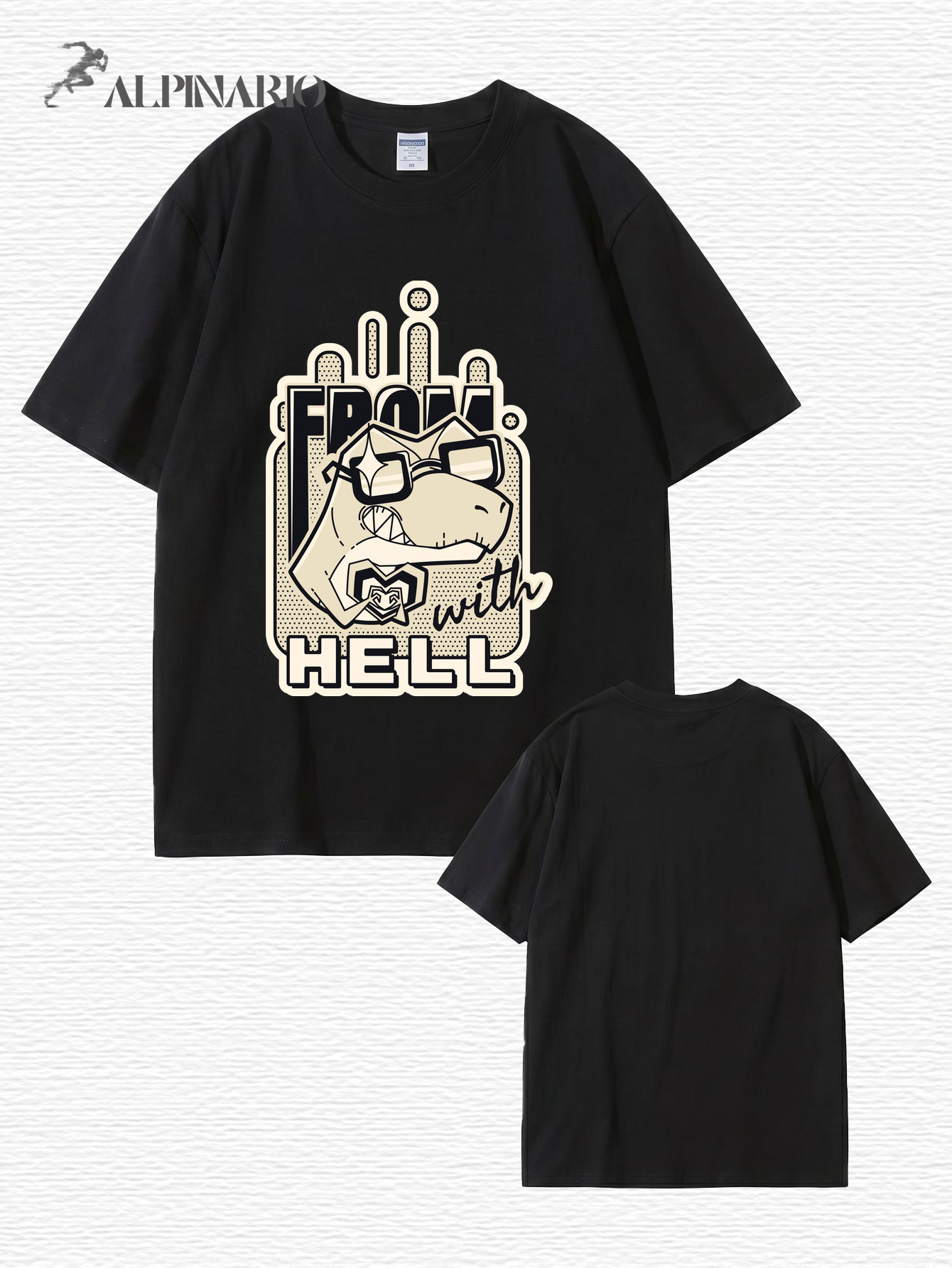 From With Hell Graphic Print T-Shirt - Premium 200GSM Cotton Tee