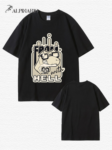 From With Hell Graphic Print T-Shirt - Premium 200GSM Cotton Tee