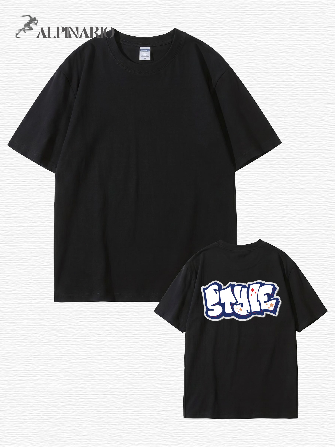 Unisex Streetwear Graffiti STYLE Print Cotton T-Shirt