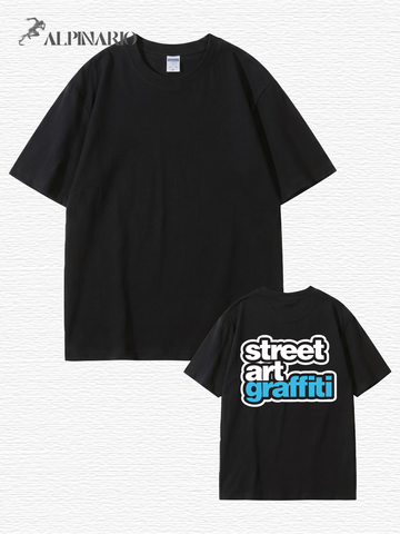 Street Art Graffiti Graphic Print T-Shirt, Premium 200gsm Cotton Tee