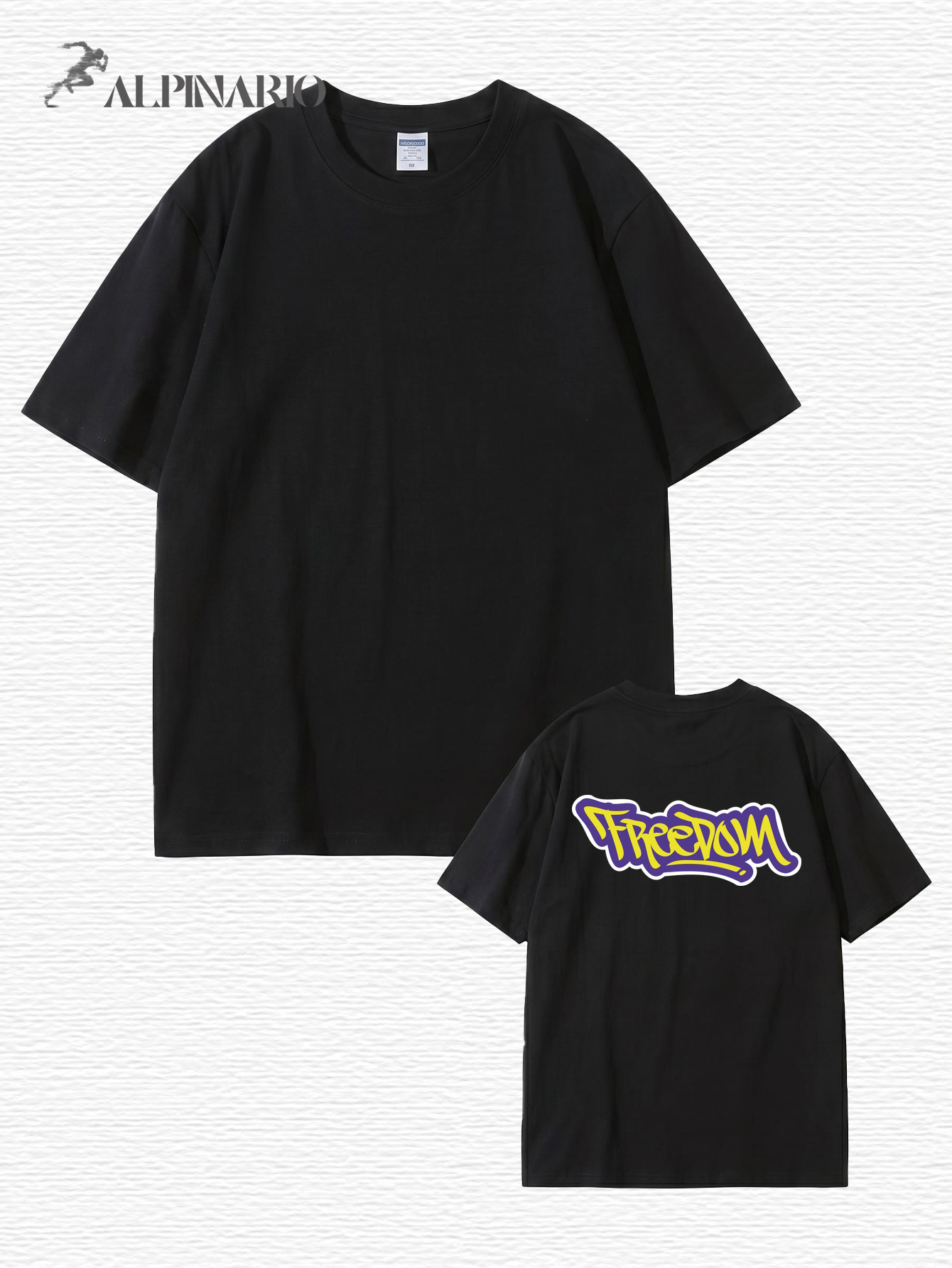 Freedom Graffiti Print Premium Cotton T-Shirt
