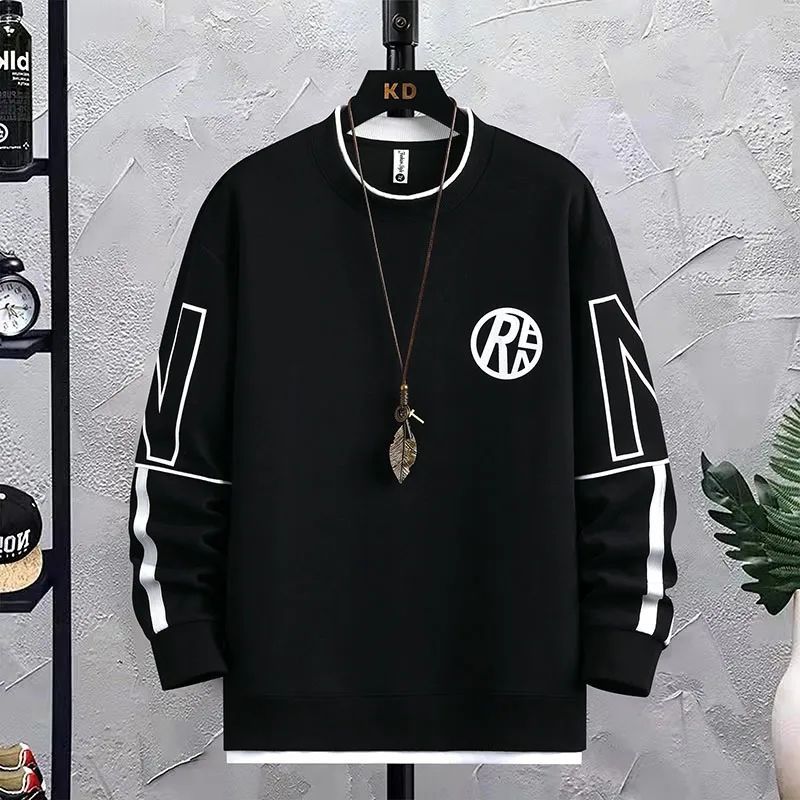 Men's Clothing loose outer wear plus size black long sleeve men's clothes fashio