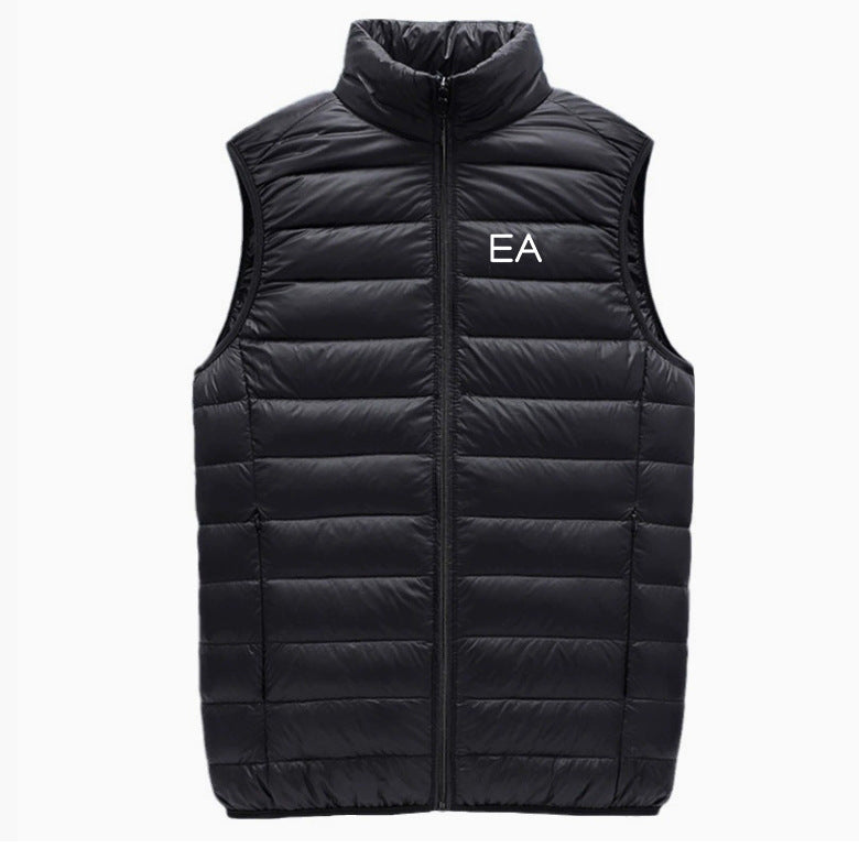 Men's Clothing 25 Spring Men's Slim Stand Collar Lightweight Warm Vest Down Cott