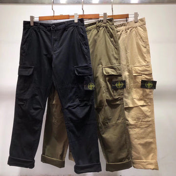 Men's Compass Badge Embroidered Functional Casual Pants Military Overalls Multi-