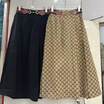 Women's Clothing Monogram G Letter Jacquard Skirt A-Line Versatile New Style Clo