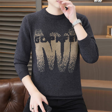 Pure Collection -40 Men's Autumn Winter Thickened Trendy Warm Knitted Sweater Ro