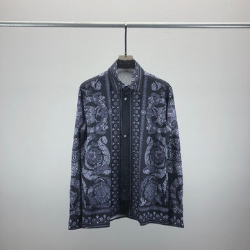 Fashionable ve long sleeved shirt with 3D letter print pattern on lapel, unisex