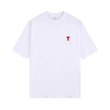 Women's Embroidered Heart Round Neck Loose T-shirt