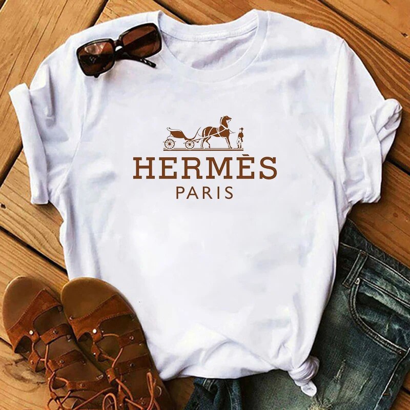 New Brand Hot Selling Fashion Trend Men's And Women's Printed Short Sleeves