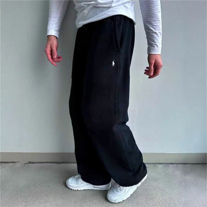 Men's Clothing Retro Street Trend Hip Hop Casual Elastic Waist Zipper Loose Soli