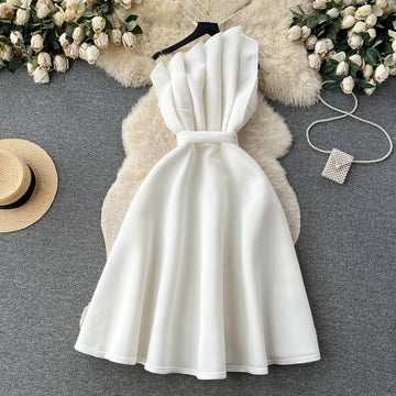 Women's Clothing Elegant Off-Shoulder Floral Lace Dress With High Waist & A-Line