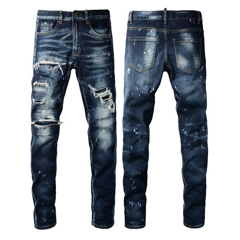 Men's Clothing High Street Rainbow Embroidered Letters Micro Flared Slim Jeans M