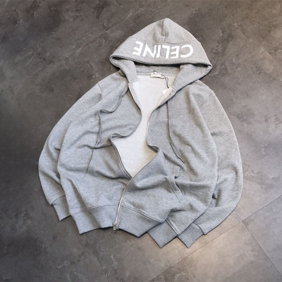 Unisex CDE Letter Patchwork Hooded Jacket
