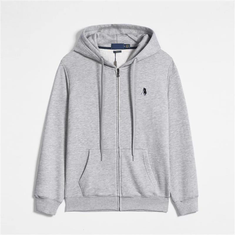 Women's Clothing Spring and Autumn Pony Thin Ox Belly Hooded Cardigan Solid Colo