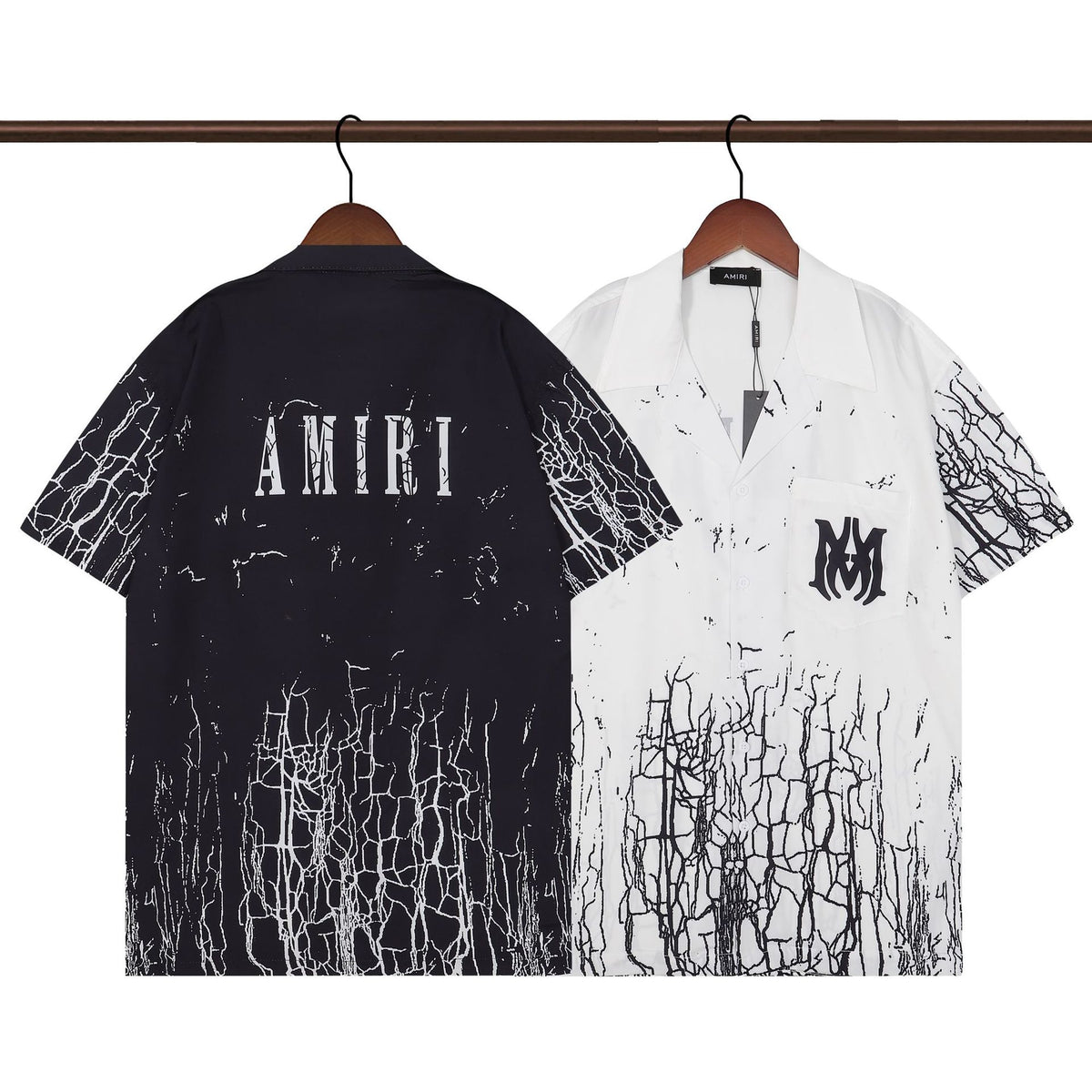 Man's Clothing Shirts Summer Thin Split Classic Letters Print Fashion Men's And
