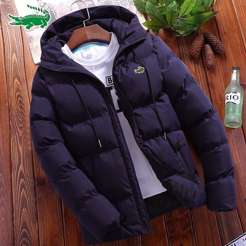 New Thickened Padded Zipper Hooded Coats Down Men's High-quality Jackets Autumn