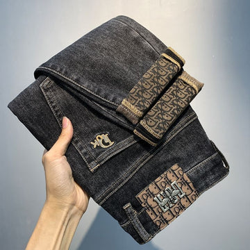 Quality Jeans Men's Spring And Autumn New Style Trendy Brand Embroidered Elastic