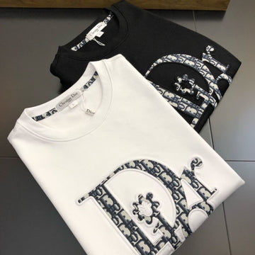 Early Spring/Summer Classic Embroidery DOR Letter Pure Cott T-shirt Unisex Loose