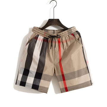 Men's Clothing Summer Shorts, Men's Casual Pants, Trendy Plaid Five-point Pants,