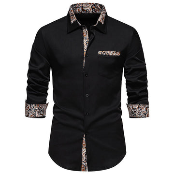 Spring/Summer New European Fashion Color Block Slim Fit Pocket Panel Men's