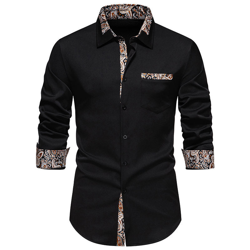 Spring/Summer New European Fashion Color Block Slim Fit Pocket Panel Men's