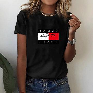 Fashion Brand Summer Women's T-Shirt Casual Printed Round T-Shirt Short-Sle