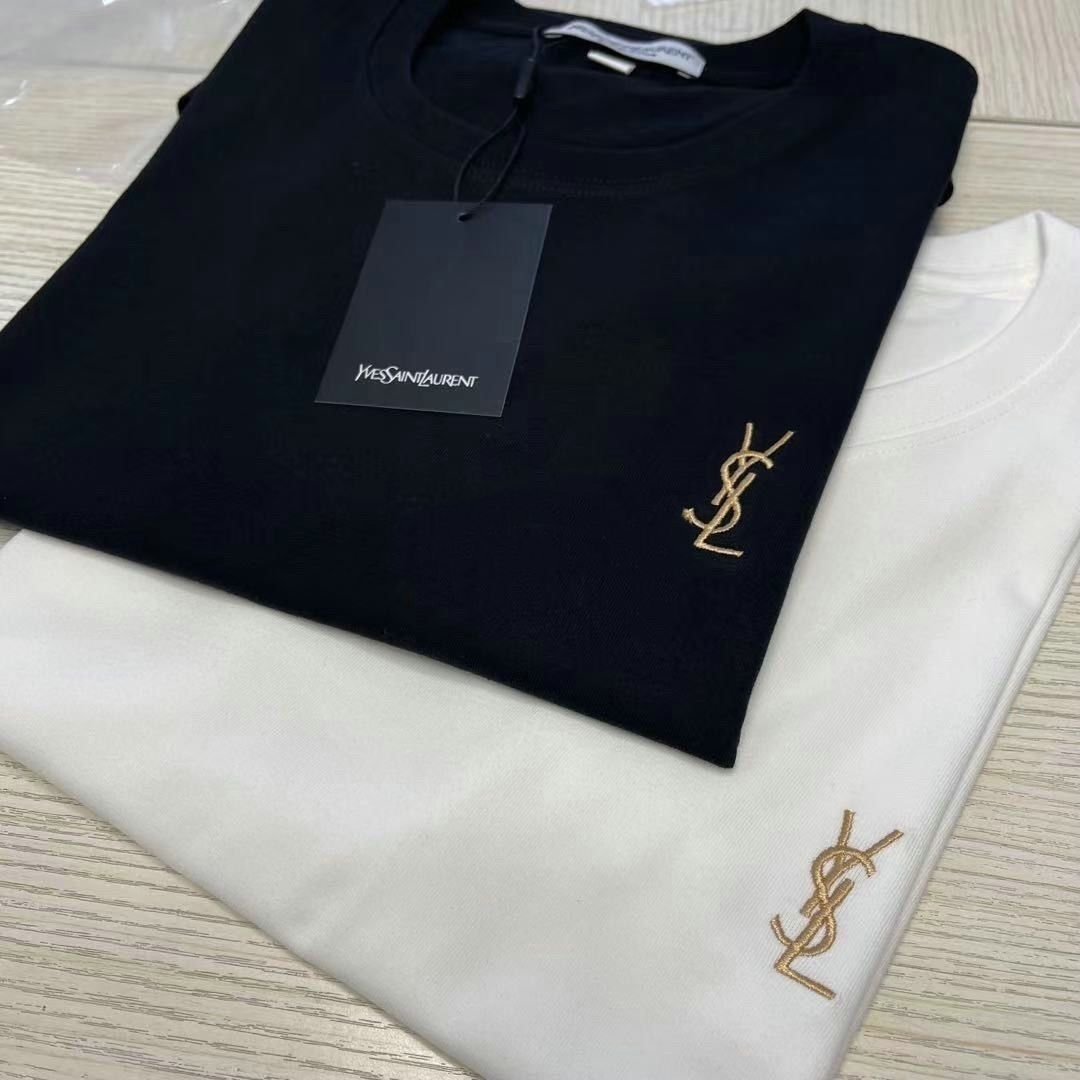 Saint Luo T-shirt New Embroidery Pure Cotton Short Men's Women's Couple Hal