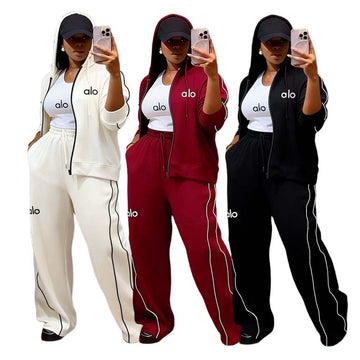 DD0159 Women's Autumn Winter New Alo Fashion Casual Elegant Versatile Wide-Leg T