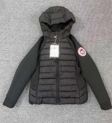 Women's Winter Coat , Unisex Long Puffer Jacket With Hood, Patchwork Chinese
