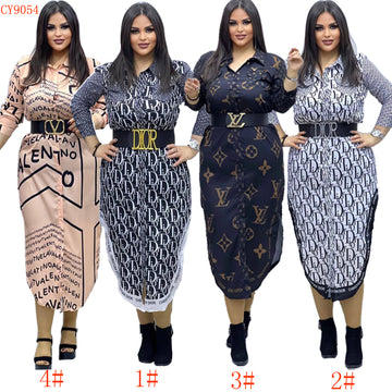 Women's Fashion Print Button Up Cardigan Dress