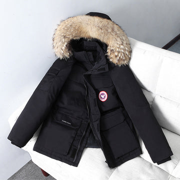 Cross-border New Goose Down Jacket Men's Short Outdoor Thickened Workwear W