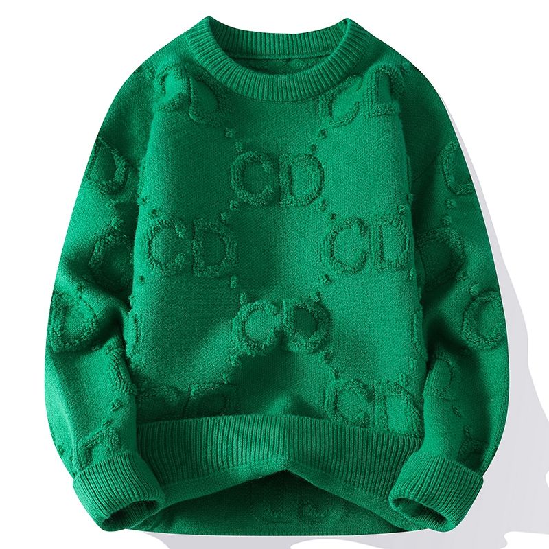Personalized round neck sweater for men in autumn and winter, new twist pattern